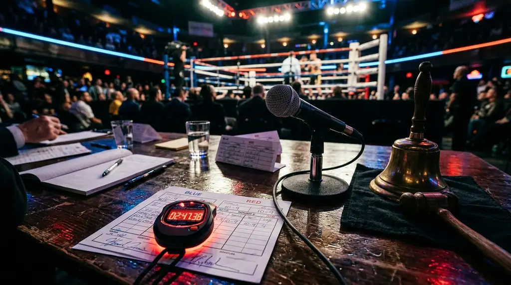 Judges table at ringside